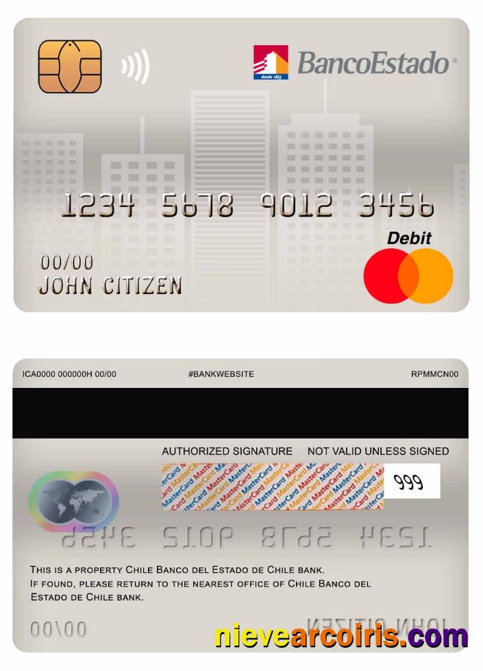 Chile Banco del Estado de Chile bank master debit card